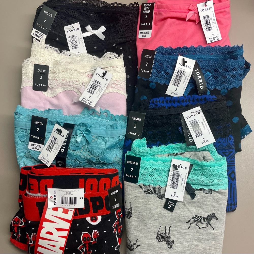 Torrid Sz 2 2x 18/20 panty bundle hipster cheeky boyshort NWT
